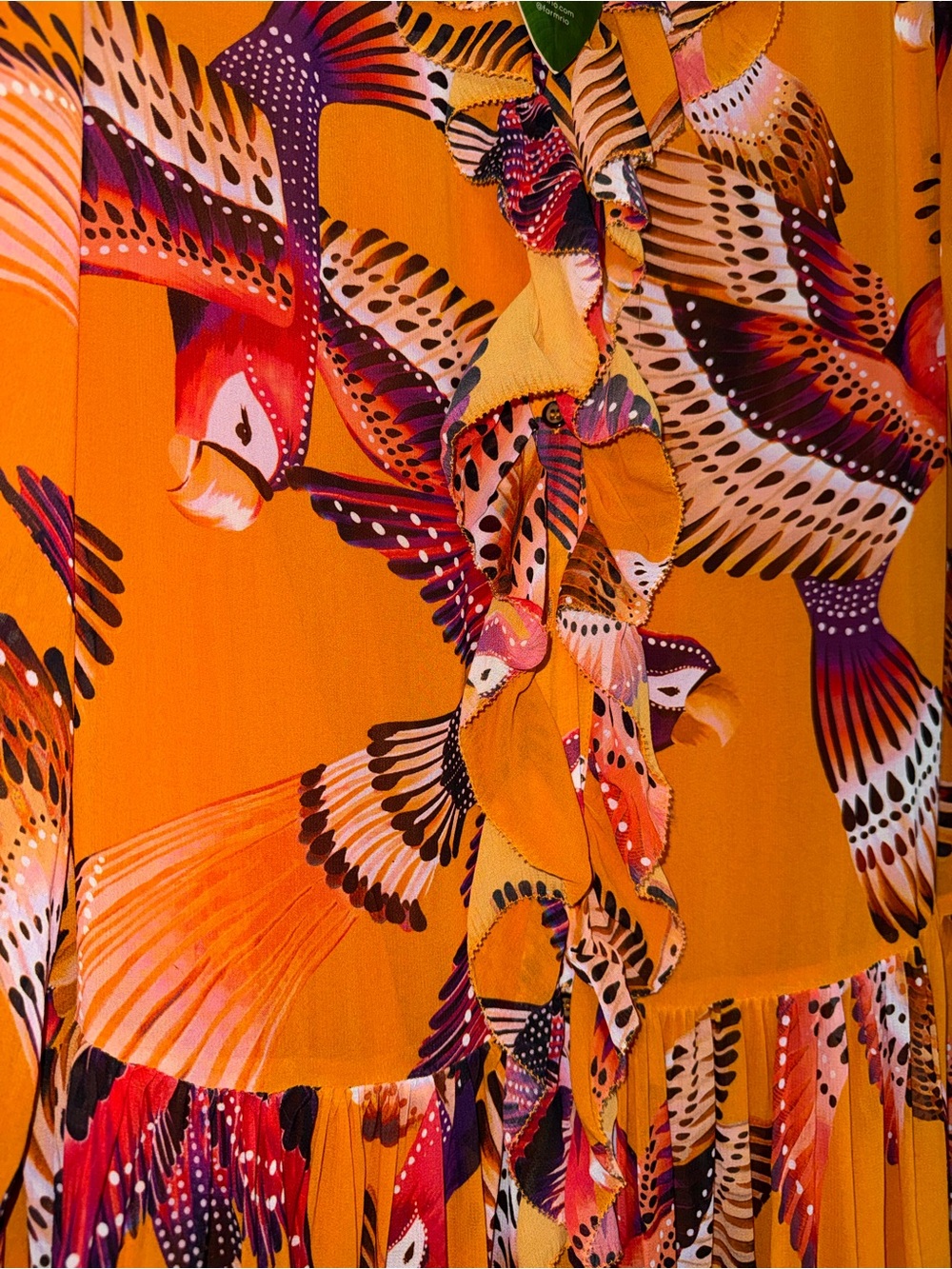 FARM Rio Orange Bird-Print Maxi Dress - Picture 11 of 16